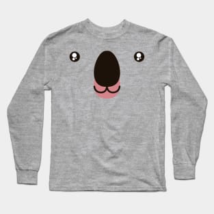 Cute Animal Face Koala Bear Marsupial Costume Long Sleeve T-Shirt